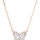 Graceful Rose Gold CZ Butterfly Pendant Set
