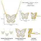 Graceful Gold-Plated CZ Butterfly Pendant Set