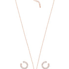 Chic Rose Gold Baguette Circle Pendant Set