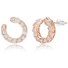 Chic Rose Gold Baguette Circle Pendant Set