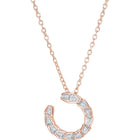 Chic Rose Gold Baguette Circle Pendant Set
