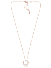 Chic Rose Gold Baguette Circle Pendant Set