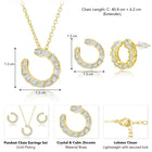 Chic Gold Baguette Circle Pendant Set