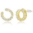 Chic Gold Baguette Circle Pendant Set