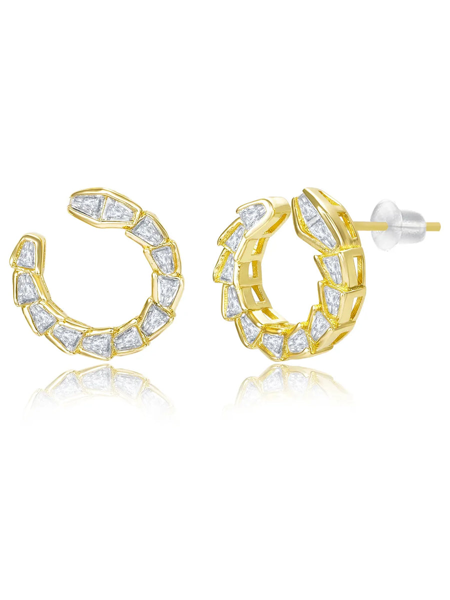 Chic Gold Baguette Circle Pendant Set