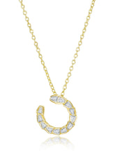Chic Gold Baguette Circle Pendant Set