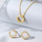 Chic Gold Baguette Circle Pendant Set