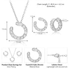 Chic Silver Baguette Circle Pendant Set