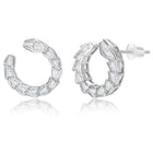 Chic Silver Baguette Circle Pendant Set