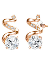 Glam Rose Gold CZ Crystal Curve Pendant Set
