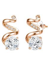 Glam Rose Gold CZ Crystal Curve Pendant Set