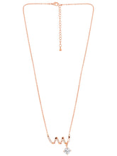 Glam Rose Gold CZ Crystal Curve Pendant Set