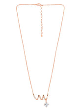 Glam Rose Gold CZ Crystal Curve Pendant Set