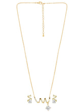 Glam Gold CZ Crystal Curve Pendant Set