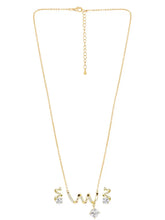 Glam Gold CZ Crystal Curve Pendant Set