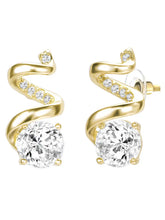 Glam Gold CZ Crystal Curve Pendant Set