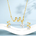 Glam Gold CZ Crystal Curve Pendant Set