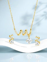 Glam Gold CZ Crystal Curve Pendant Set