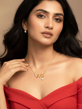 Glam Gold CZ Crystal Curve Pendant Set