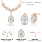 Alluring Rose Gold CZ Teardrop Pendant Set