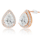 Alluring Rose Gold CZ Teardrop Pendant Set