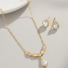Alluring Gold CZ Teardrop Pendant Set
