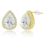 Alluring Gold CZ Teardrop Pendant Set