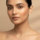 Alluring Gold CZ Teardrop Pendant Set