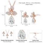 Blooming Rose Gold CZ Floral Pendant Set