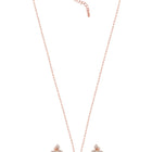 Blooming Rose Gold CZ Floral Pendant Set