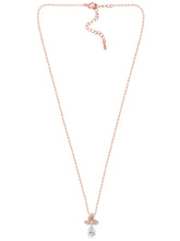 Blooming Rose Gold CZ Floral Pendant Set