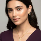 Blooming Gold CZ Floral Pendant Set