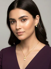 Blooming Gold CZ Floral Pendant Set
