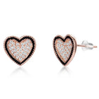 Charming Rose Gold CZ Heart Pendant Set