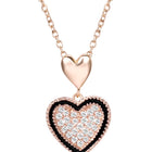 Charming Rose Gold CZ Heart Pendant Set