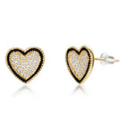 Charming Gold-Plated CZ Heart Pendant Set