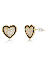 Charming Gold-Plated CZ Heart Pendant Set