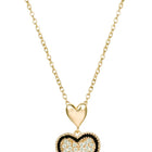 Charming Gold-Plated CZ Heart Pendant Set