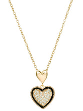 Charming Gold-Plated CZ Heart Pendant Set