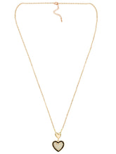 Charming Gold-Plated CZ Heart Pendant Set