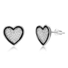 Charming Silver-Plated CZ Heart Pendant Set