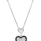 Charming Silver-Plated CZ Heart Pendant Set