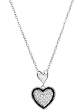 Charming Silver-Plated CZ Heart Pendant Set