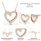 Dreamy Rose Gold CZ Heart Pendant Set
