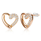 Dreamy Rose Gold CZ Heart Pendant Set