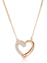 Dreamy Rose Gold CZ Heart Pendant Set