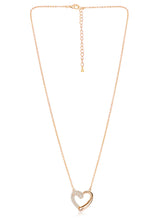 Dreamy Rose Gold CZ Heart Pendant Set