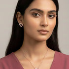 Dreamy Rose Gold CZ Heart Pendant Set
