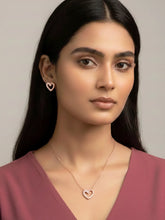 Dreamy Rose Gold CZ Heart Pendant Set