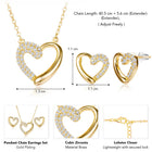 Dreamy Gold-Plated CZ Heart Pendant Set